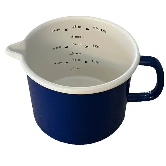 WW Gibson Weight Watchers 6 Cup Enamel-on-Steel Pour&Store Measuring Cup W/Lid - Picture 3 of 8